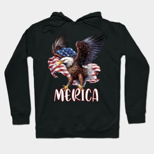 Merica Eagle American Flag USA Flag 4th of july Hoodie